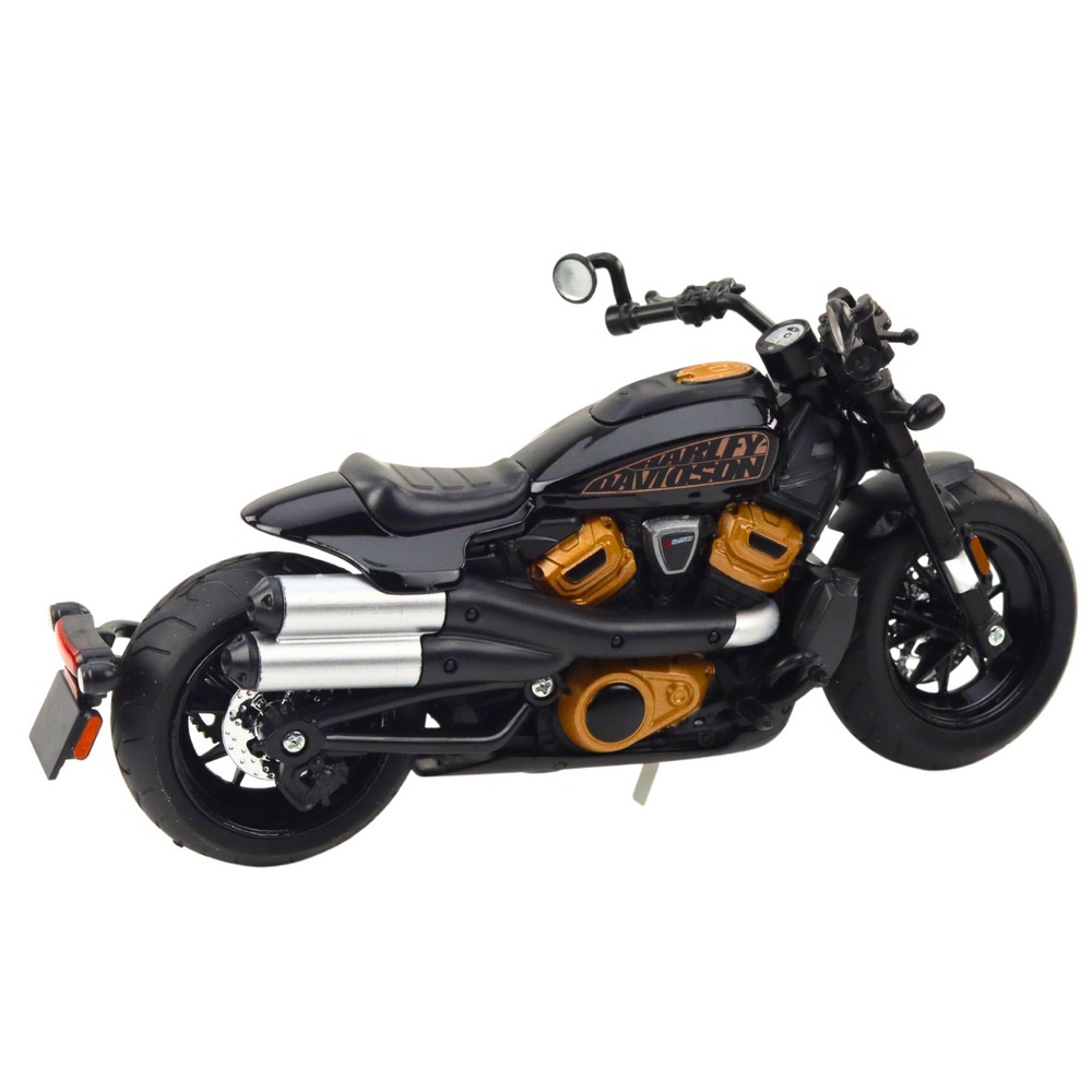 Motocykl Chopper kovový 1:12 – se světly a zvuky | černý