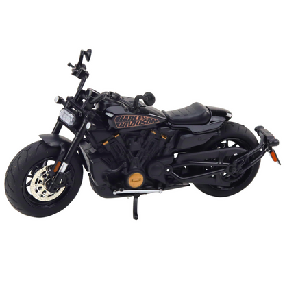 Motocykl Chopper kovový 1:12 – se světly a zvuky | černý