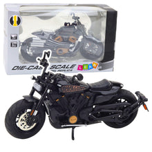 Motocykl Chopper kovový 1:12 – se světly a zvuky | černý