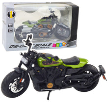 Motocykl Chopper kovový 1:12 – se světly a zvuky | černý