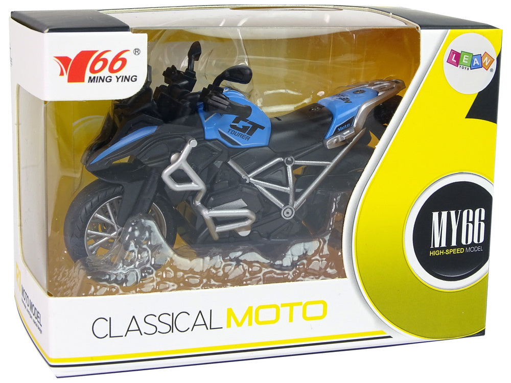 Motocykl GT 1:14 – pull back zvuky a světla | modrý