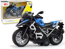 Motocykl GT 1:14 – pull back zvuky a světla | modrý