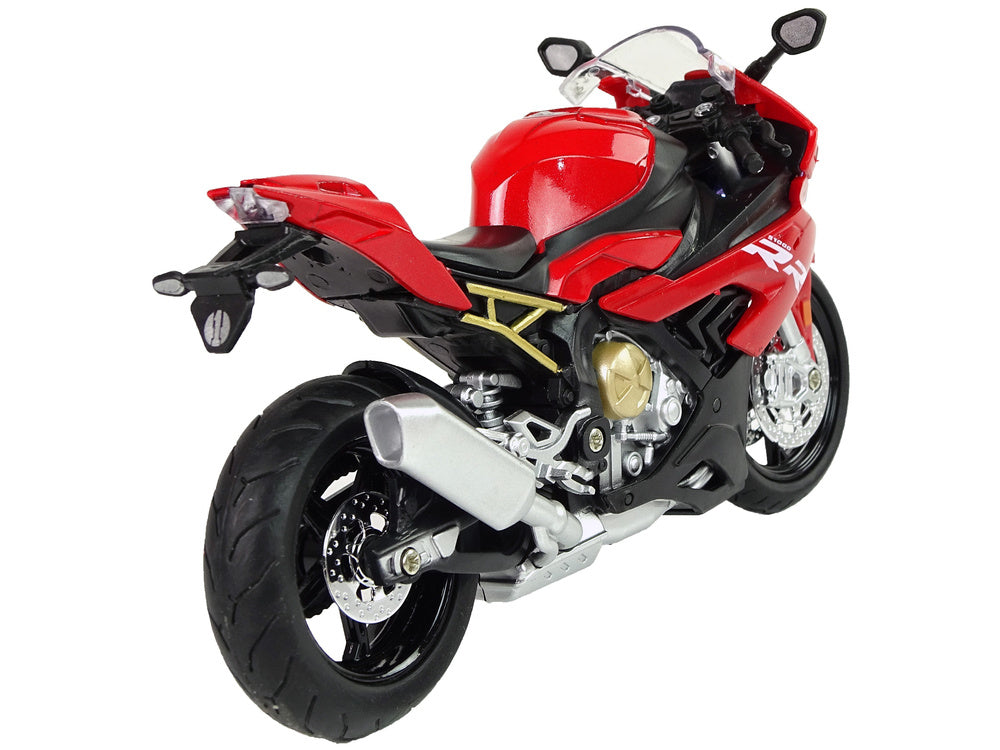 Motocykl model se zvuky a světly BMW S1000RR červený