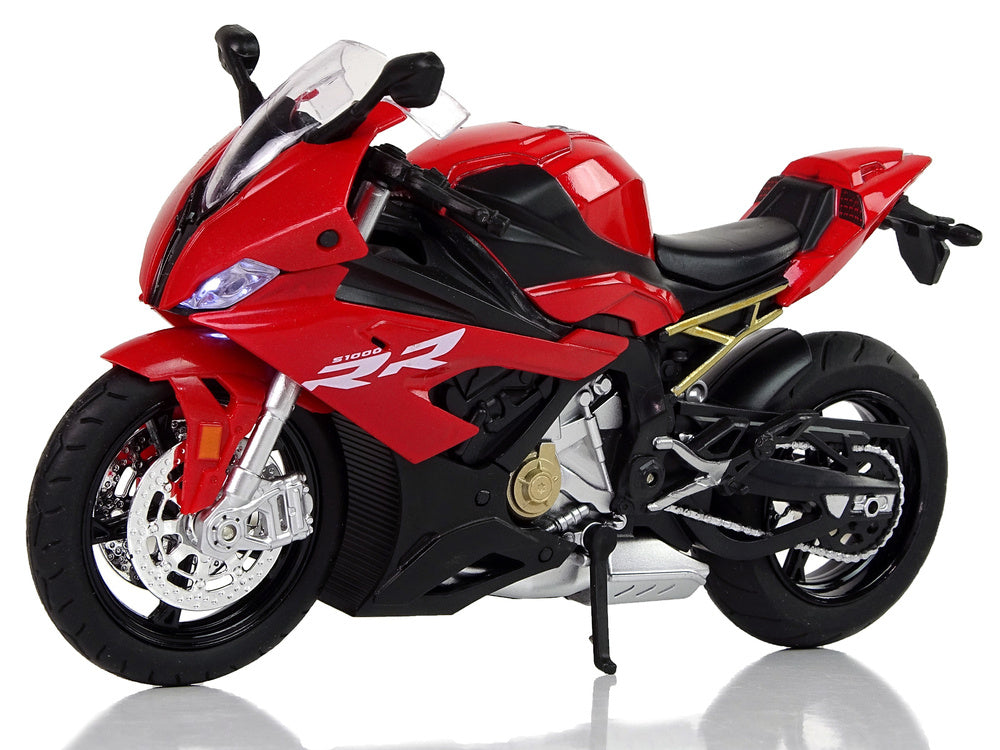 Motocykl model se zvuky a světly BMW S1000RR červený