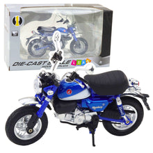 Motocykl retro kovový se světly – 1:12 modrý | model