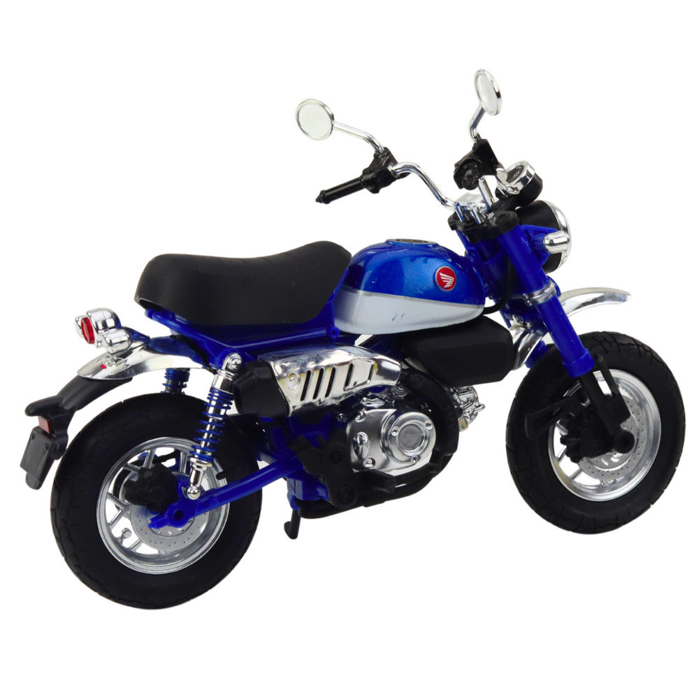 Motocykl retro kovový se světly – 1:12 modrý | model