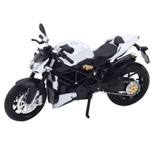 Motocykl sportovní kovový – se světly a zvuky | bílý 1:12