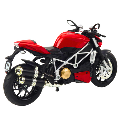 Motocykl sportovní kovový – se světly a zvuky | červený 1:12
