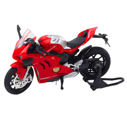 Motocykl sportovní kovový – se světly a zvuky | červený 1:12