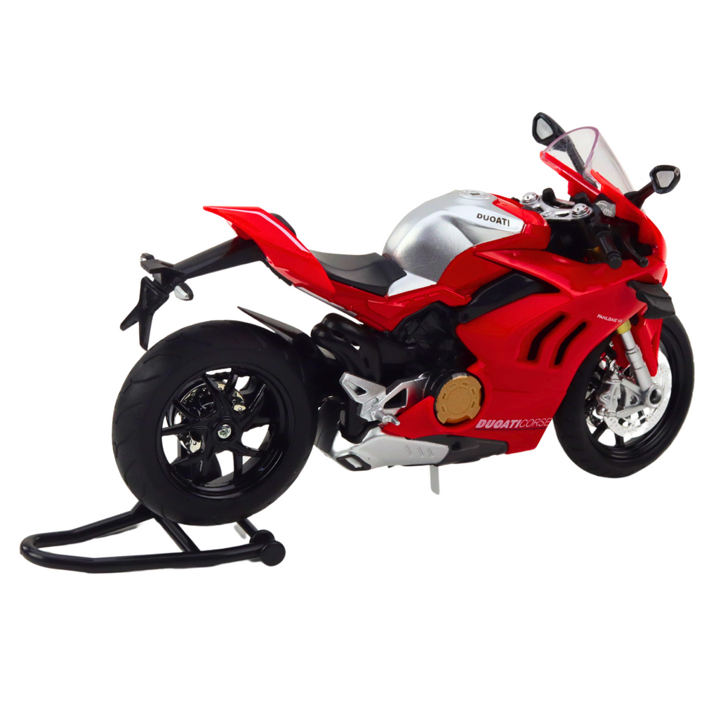 Motocykl sportovní kovový – se světly a zvuky | červený 1:12
