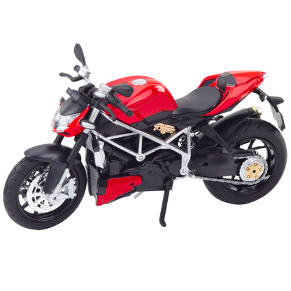 Motocykl sportovní kovový – se světly a zvuky | červený 1:12