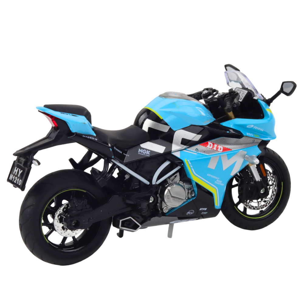 Motocykl sportovní kovový – se světly a zvuky | modrý 1:12