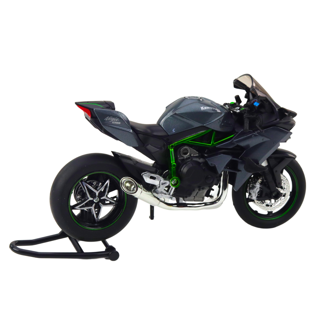 Motocykl sportovní kovový – se světly a zvuky šedý 1:12
