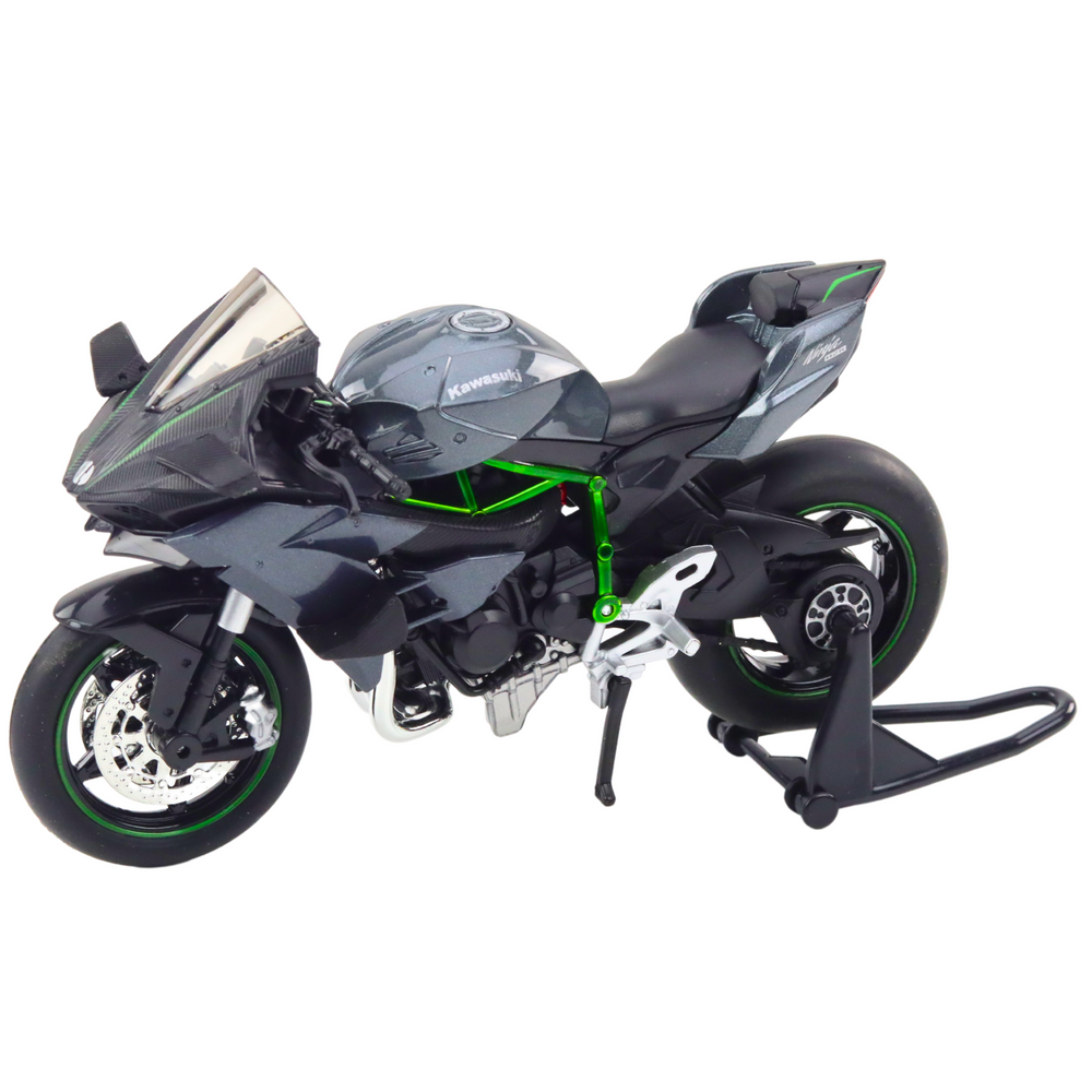 Motocykl sportovní kovový – se světly a zvuky šedý 1:12