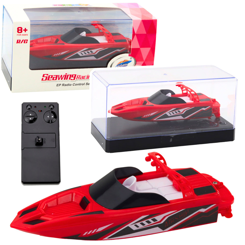 Motorová loď na dálkové ovládání RC s dvojitým motorem 15cm červená