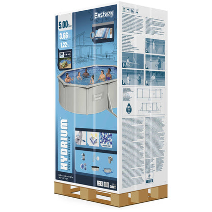 Nadzemní bazén Hydrium Metal 5x3,6x1,2m šedý – Bestway