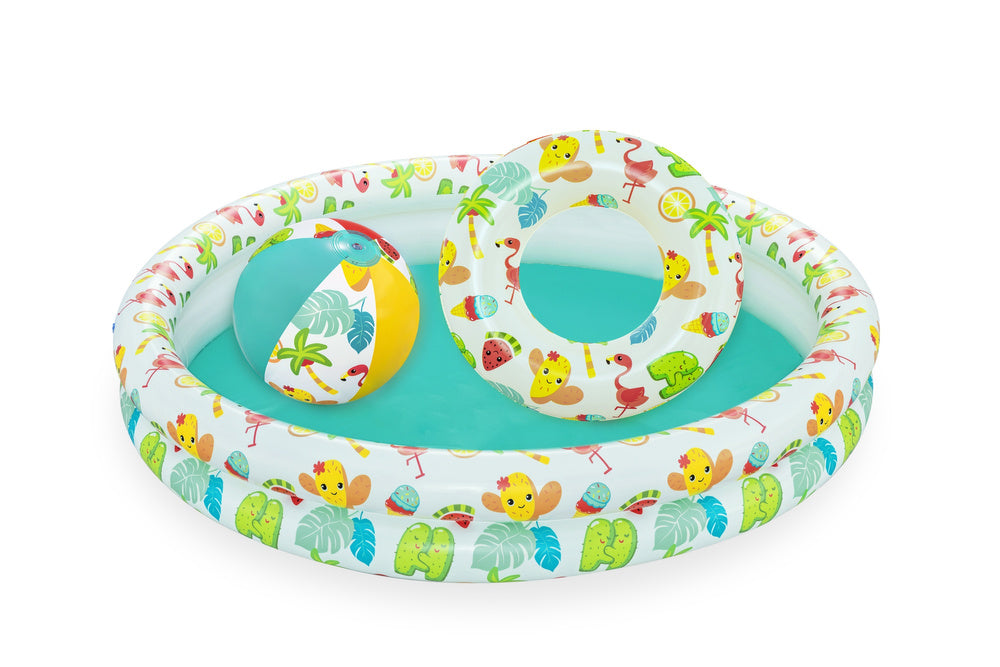 Nafukovací bazén 3v1 s míčem a kruhem 122x20 cm – Bestway