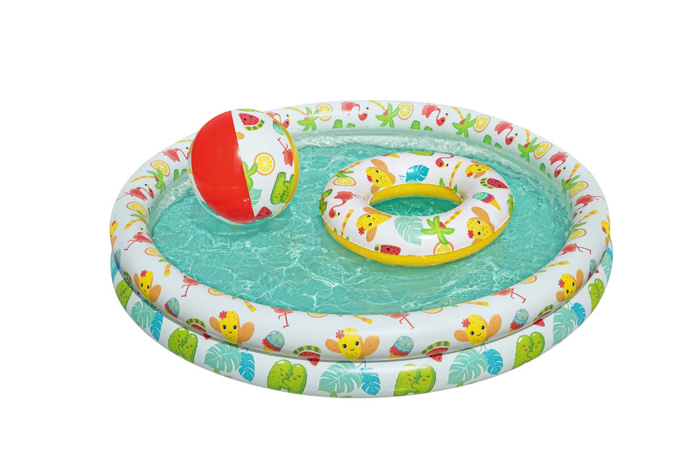 Nafukovací bazén 3v1 s míčem a kruhem 122x20 cm – Bestway