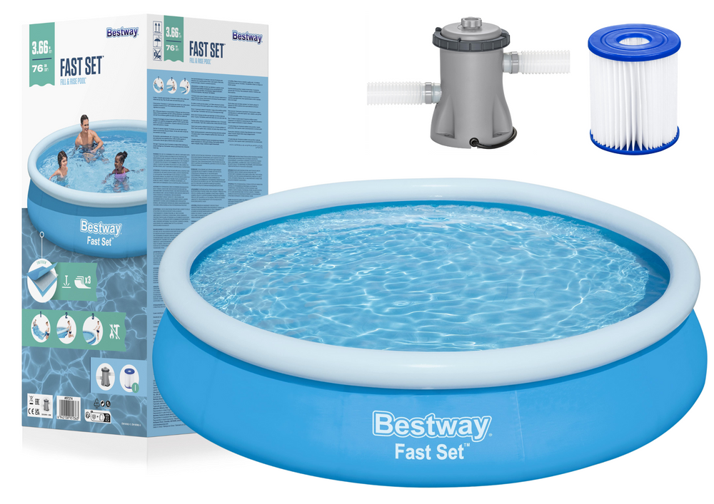 Nafukovací bazén s konstrukcí 366 x 76 cm s pumpou – Bestway