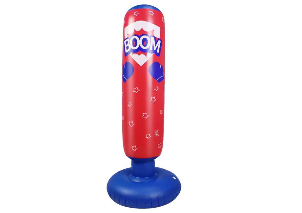 Nafukovací boxovací pytel 125 cm – s vodní základnou | červeno modrý