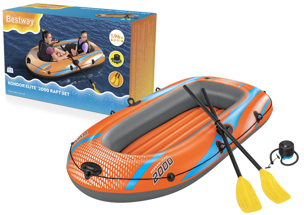 Nafukovací člun pro 2 osoby s vesly a pumpou 196x106cm – Bestway