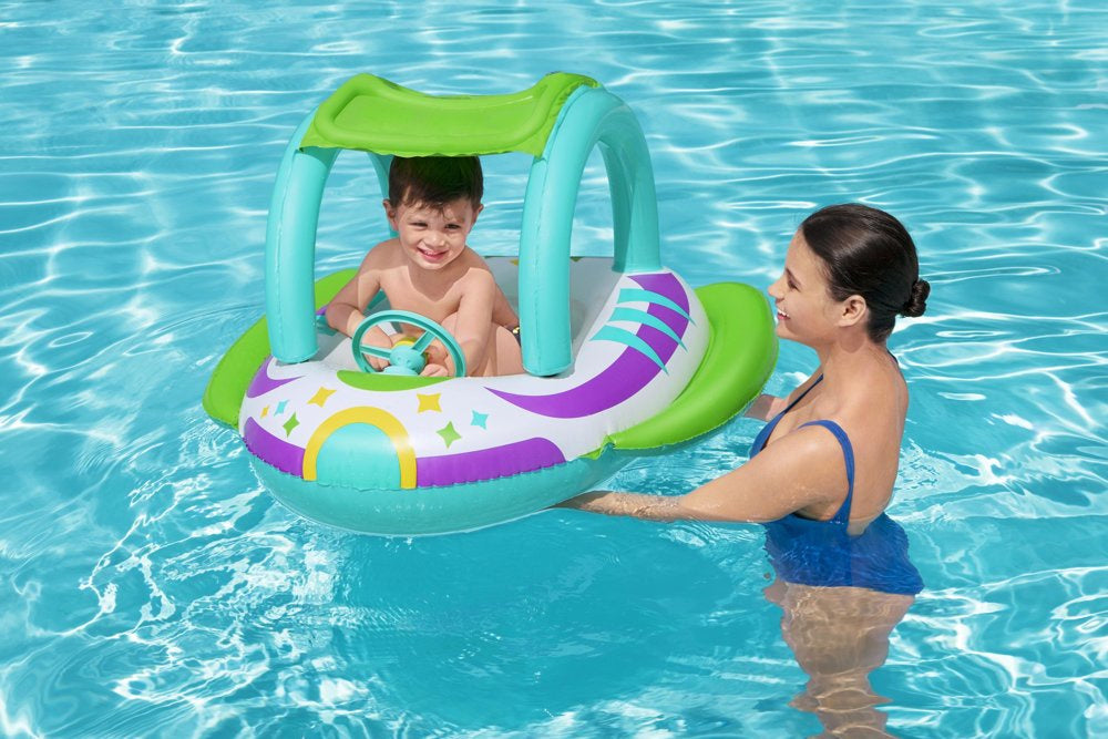 Nafukovací člun s volantem a stříškou 107x112cm – Bestway
