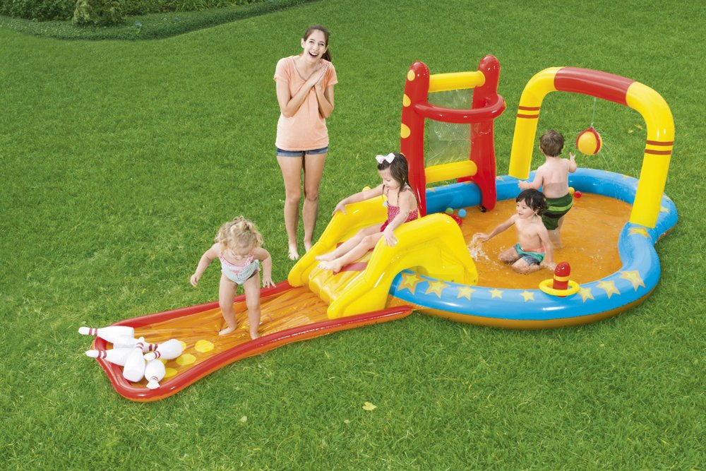 Nafukovací dětské hřiště s bazénem a skluzavkou 435x213 cm – Bestway