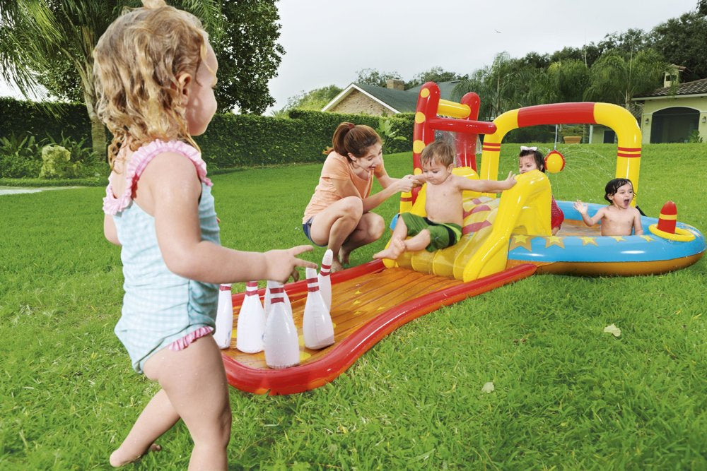Nafukovací dětské hřiště s bazénem a skluzavkou 435x213 cm – Bestway