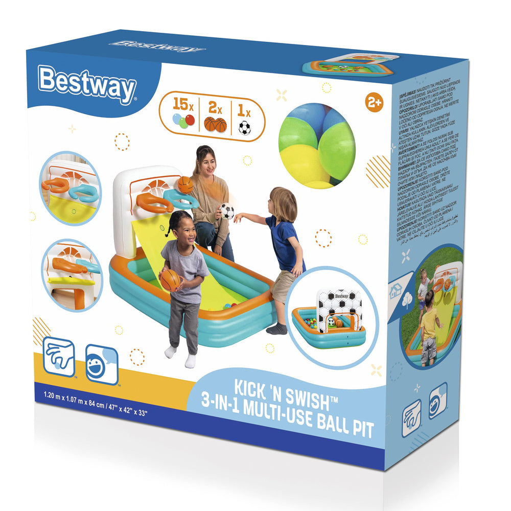 Nafukovací hřiště s míčky 3v1 basketbal fotbal bazen 120cm – Bestway