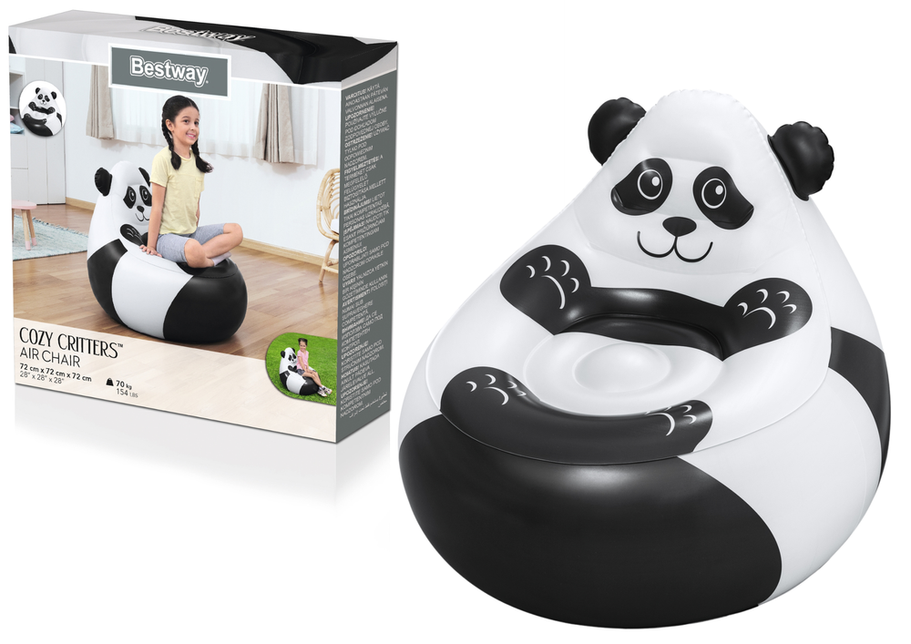 Nafukovací křeslo Panda 72x72x64 cm – s třpytkami | Bestway