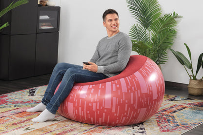 Nafukovací křeslo s flokovaným povrchem červené – Bestway 75052