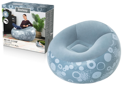 Nafukovací křeslo s flokovaným povrchem modrá – Bestway 75052