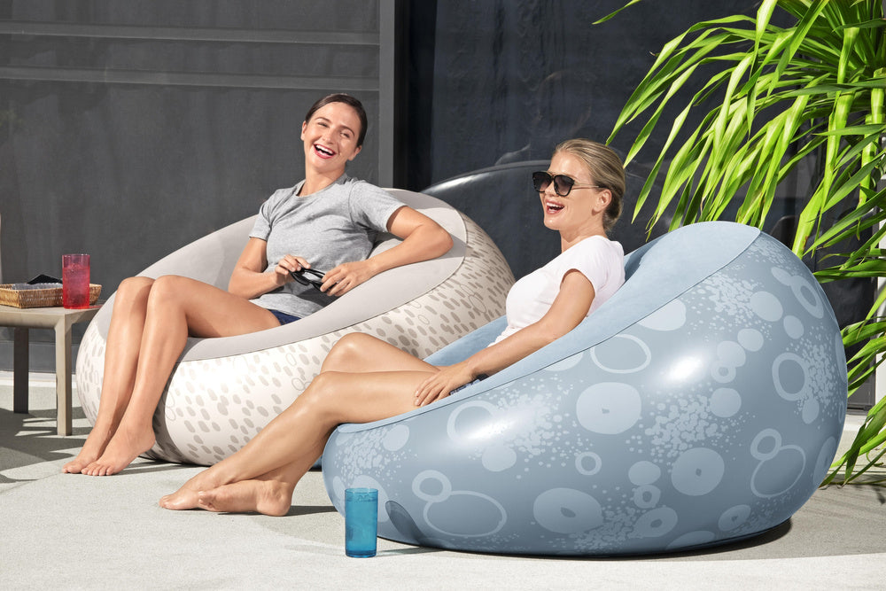 Nafukovací křeslo s flokovaným povrchem modrá – Bestway 75052
