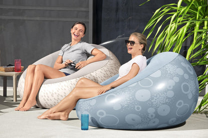 Nafukovací křeslo s flokovaným povrchem modrá – Bestway 75052