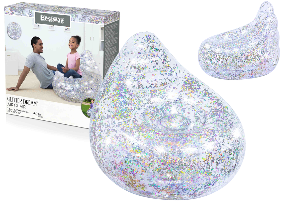 Nafukovací křeslo s třpytkami 72x72x64 cm | Bestway