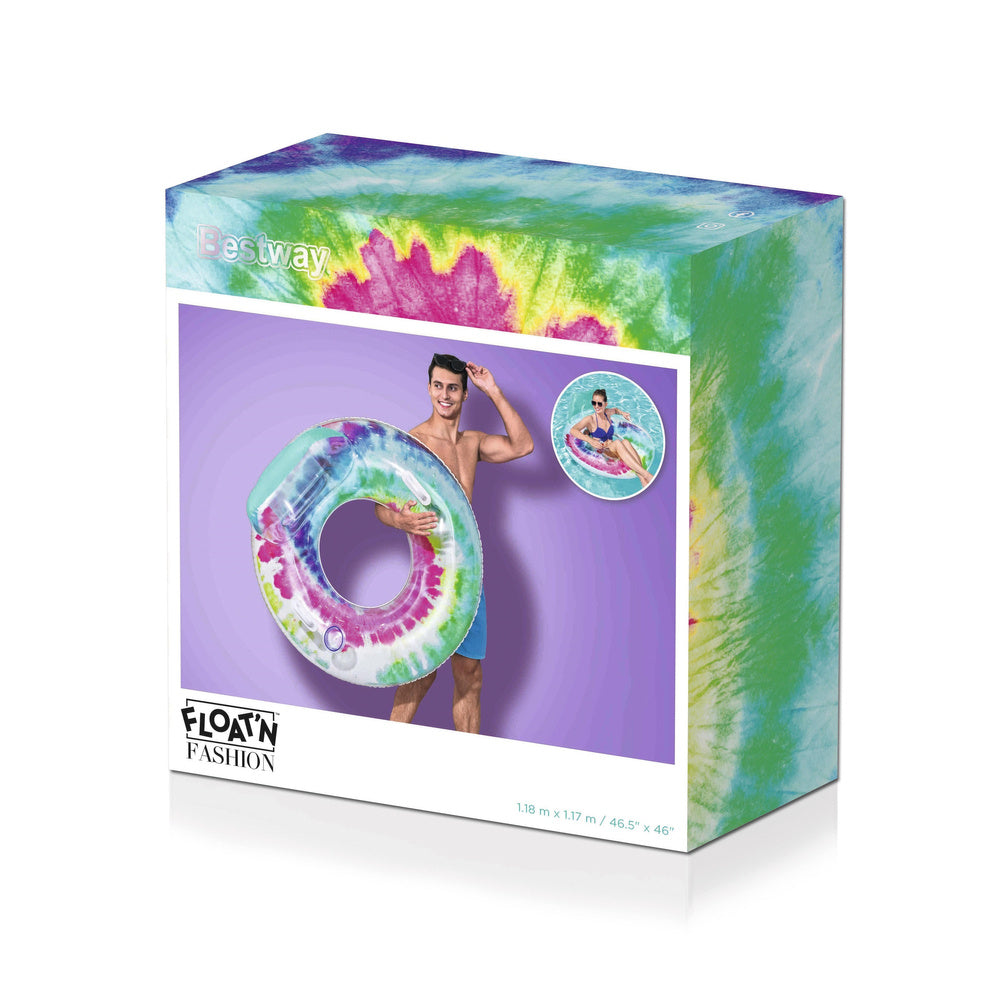 Nafukovací kruh 118 cm tie dye – s opěrkou hlavy | Bestway
