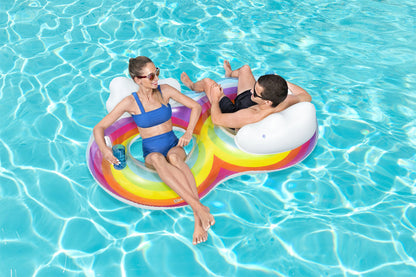 Nafukovací kruh pro dvě osoby – 186x116 cm duhový | Bestway
