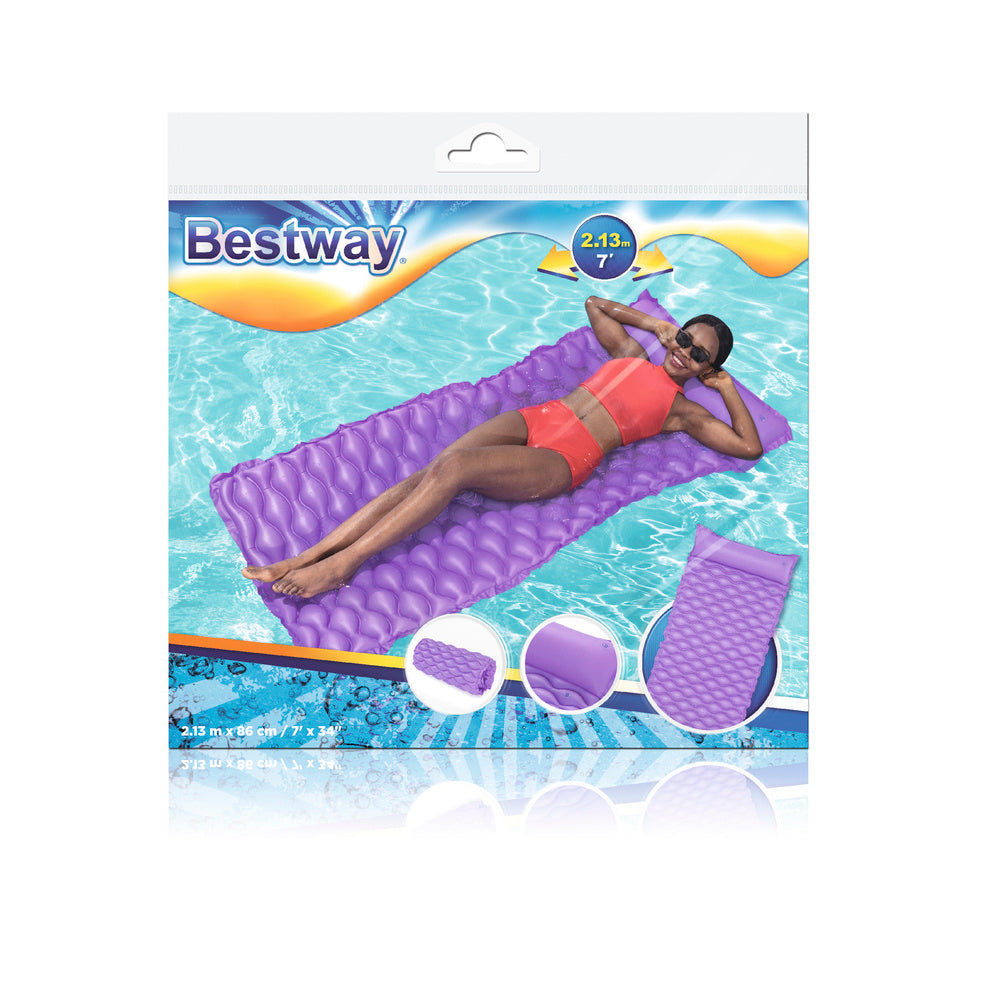 Nafukovací plážová matrace s polštářkem 213x86 cm – Bestway fialová