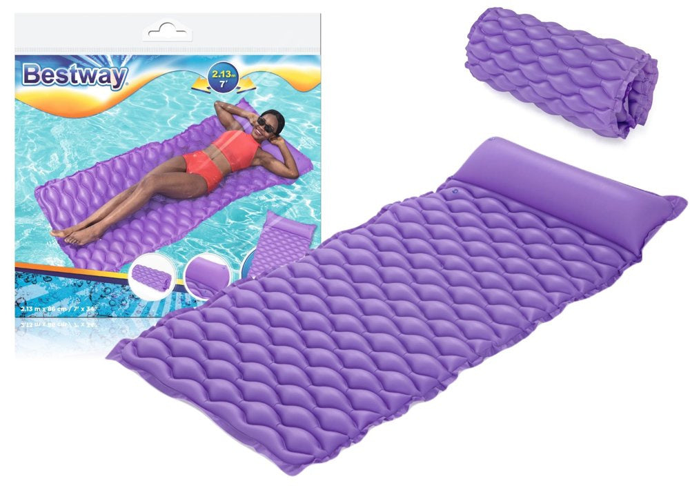 Nafukovací plážová matrace s polštářkem 213x86 cm – Bestway fialová