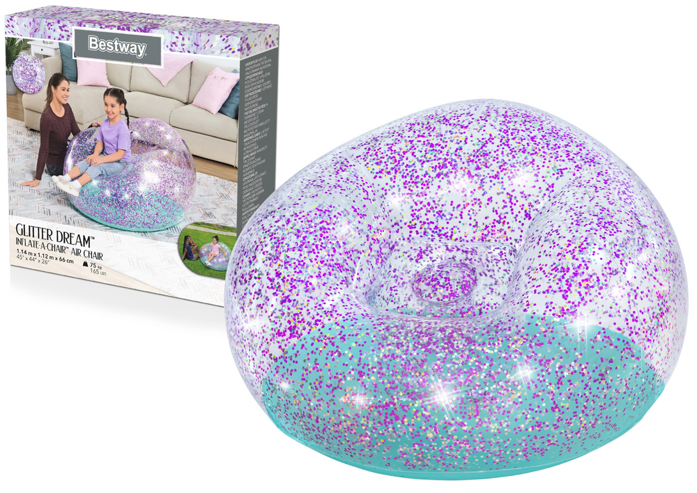 Nafukovací třpytivý fotel 114 x 112 x 66 cm – Bestway