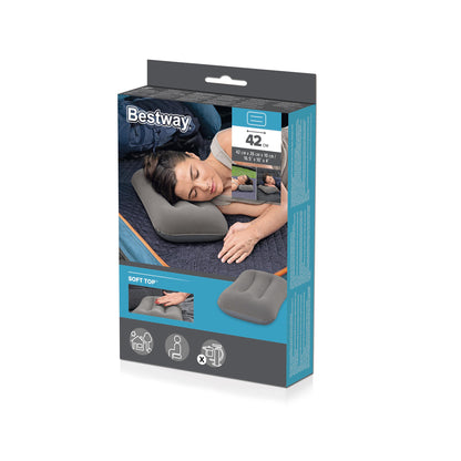 Nafukovací velurová podušek šedá 42 cm – Bestway