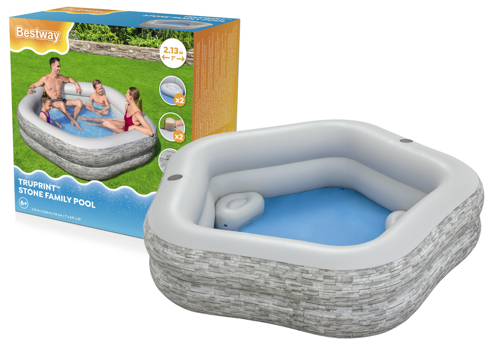 Nafukovací zahradní bazén 213x206x53 cm s poduškami – Bestway