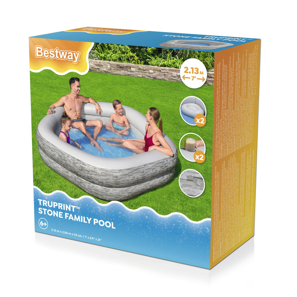 Nafukovací zahradní bazén 213x206x53 cm s poduškami – Bestway