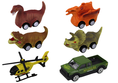 Nákladní auto dinosaurus – s 6 autíčky světla zvuky | zelené