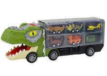 Nákladní auto dinosaurus – s 6 autíčky světla zvuky | zelené