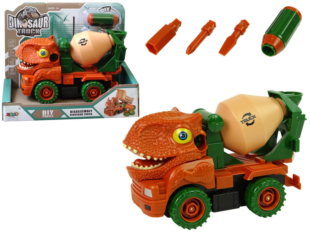 Nákladní auto míchačka dinosaurus k rozkládání oranžový
