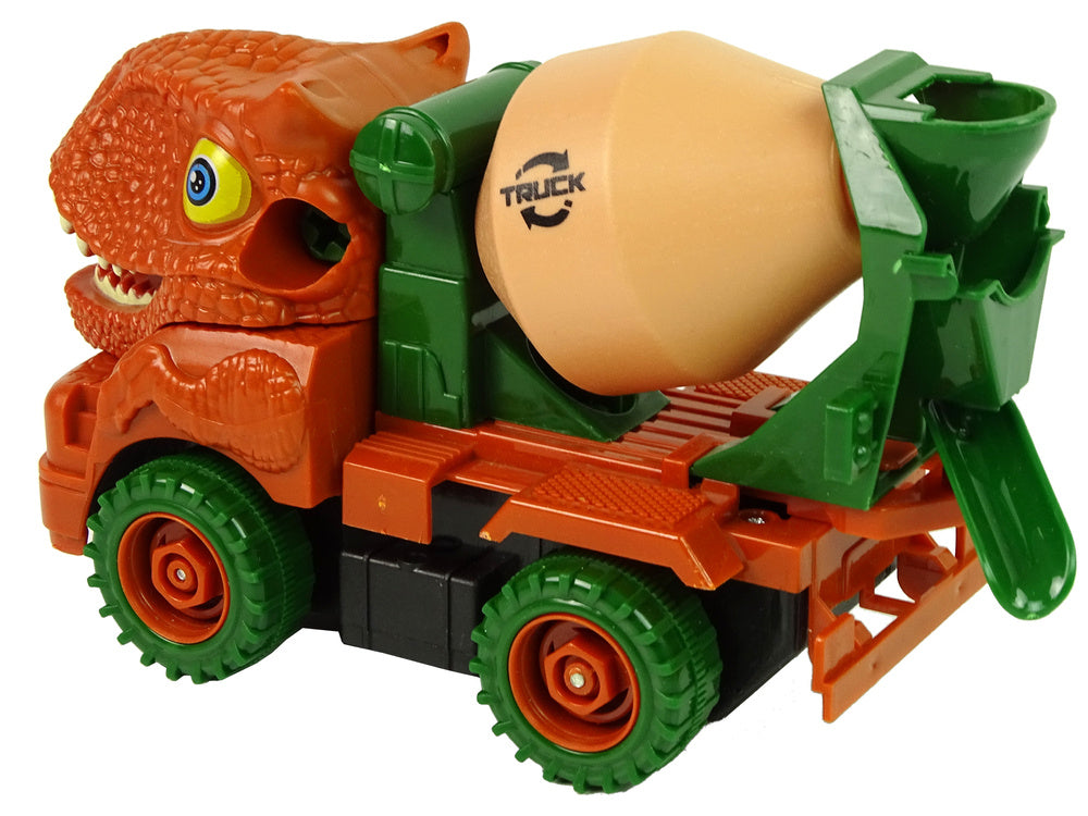 Nákladní auto míchačka dinosaurus k rozkládání oranžový