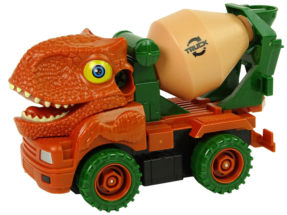 Nákladní auto míchačka dinosaurus k rozkládání oranžový