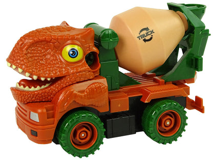 Nákladní auto míchačka dinosaurus k rozkládání oranžový