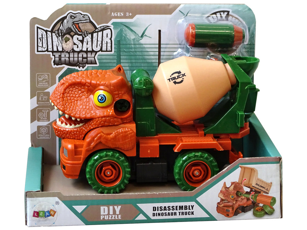 Nákladní auto míchačka dinosaurus k rozkládání oranžový